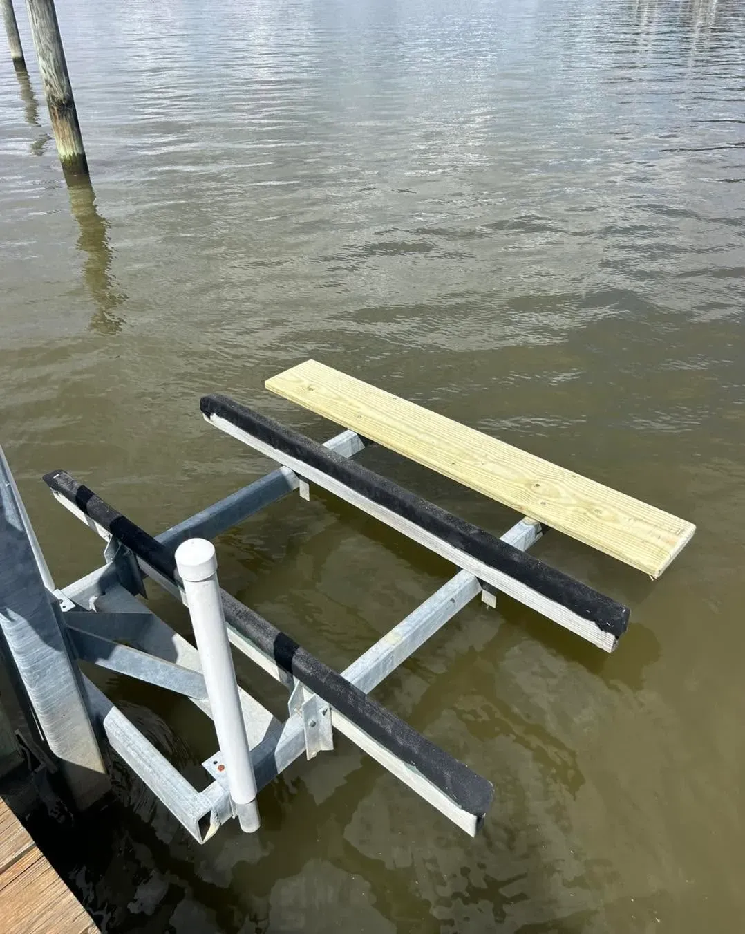 Lift converted with boards and racks for kayaks