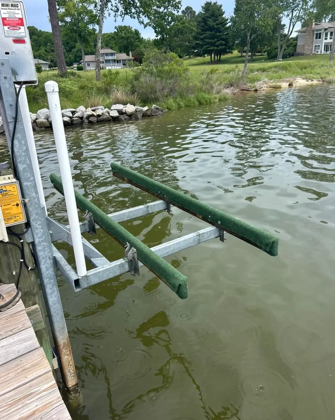 New bunks set on a lift near the shore