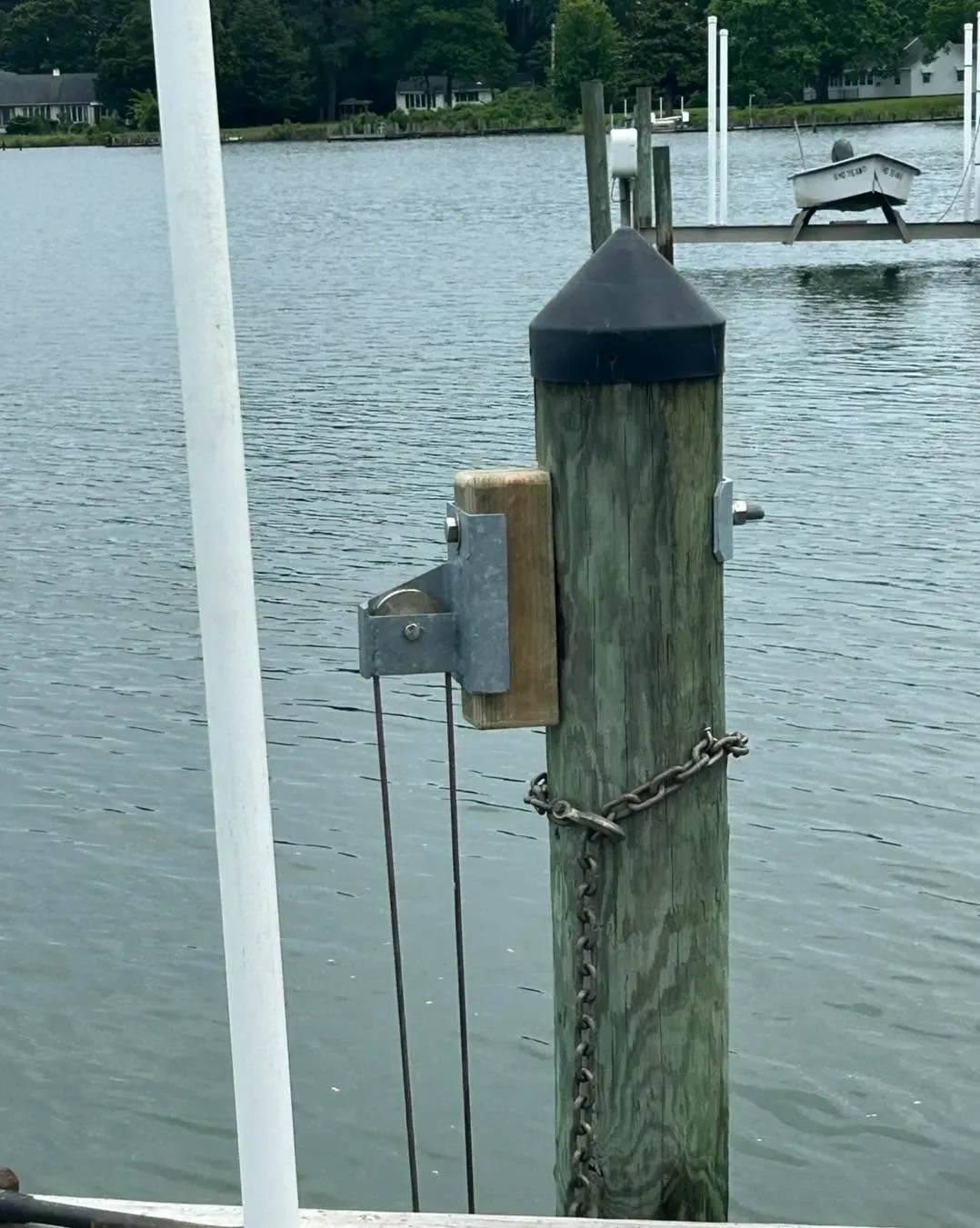 Lift motor mounted on a piling