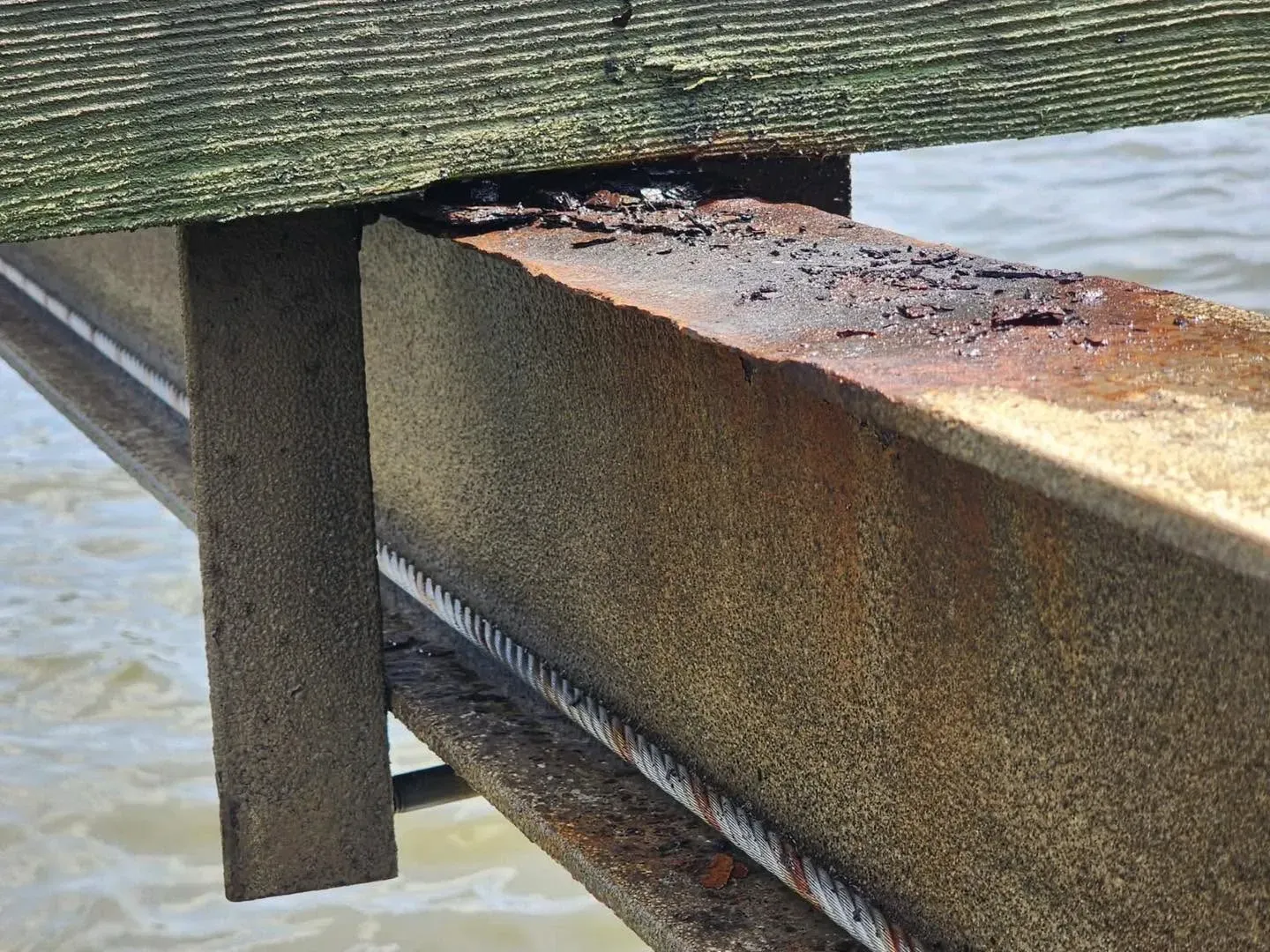 Heavily rusted lift beam